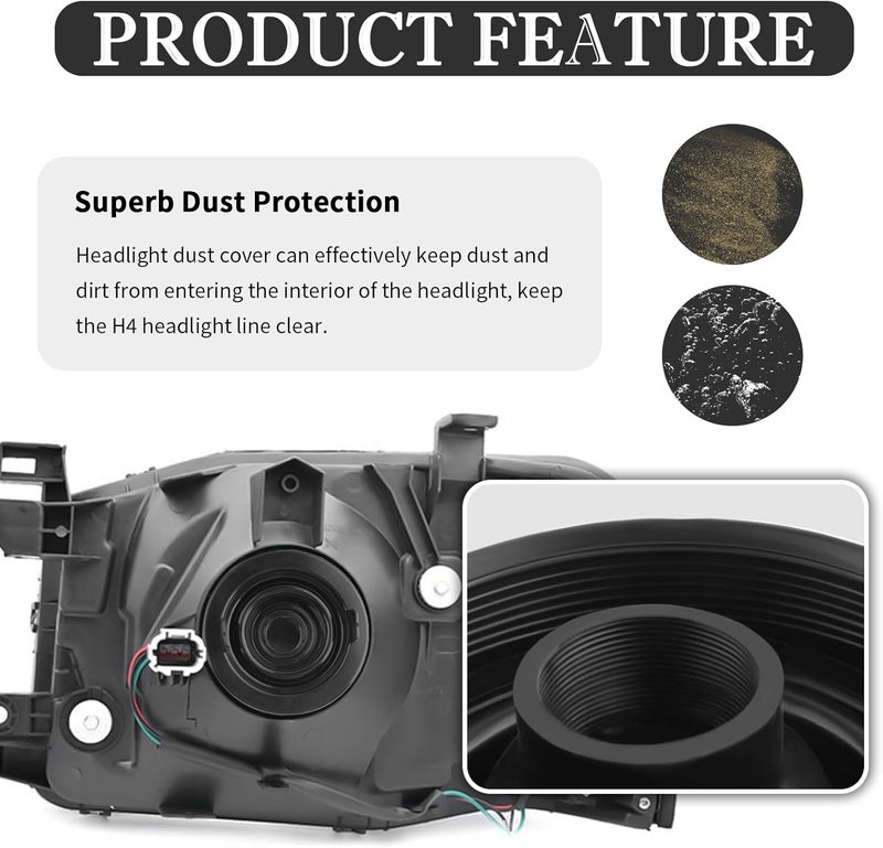 wedfish 2PCS Car Headlight Dust Cover for H4 Light Bulb,EPDM Rubber Dust Covers for Headlight Dust & Waterproof,Practical Car Accessories Car Headlight Dust Cap Fits Most Vehicles (3.35") - Image 5